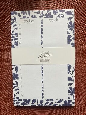 Elyse Breanne Floral Today & To Do Notepad - Porcelain Floral Pattern